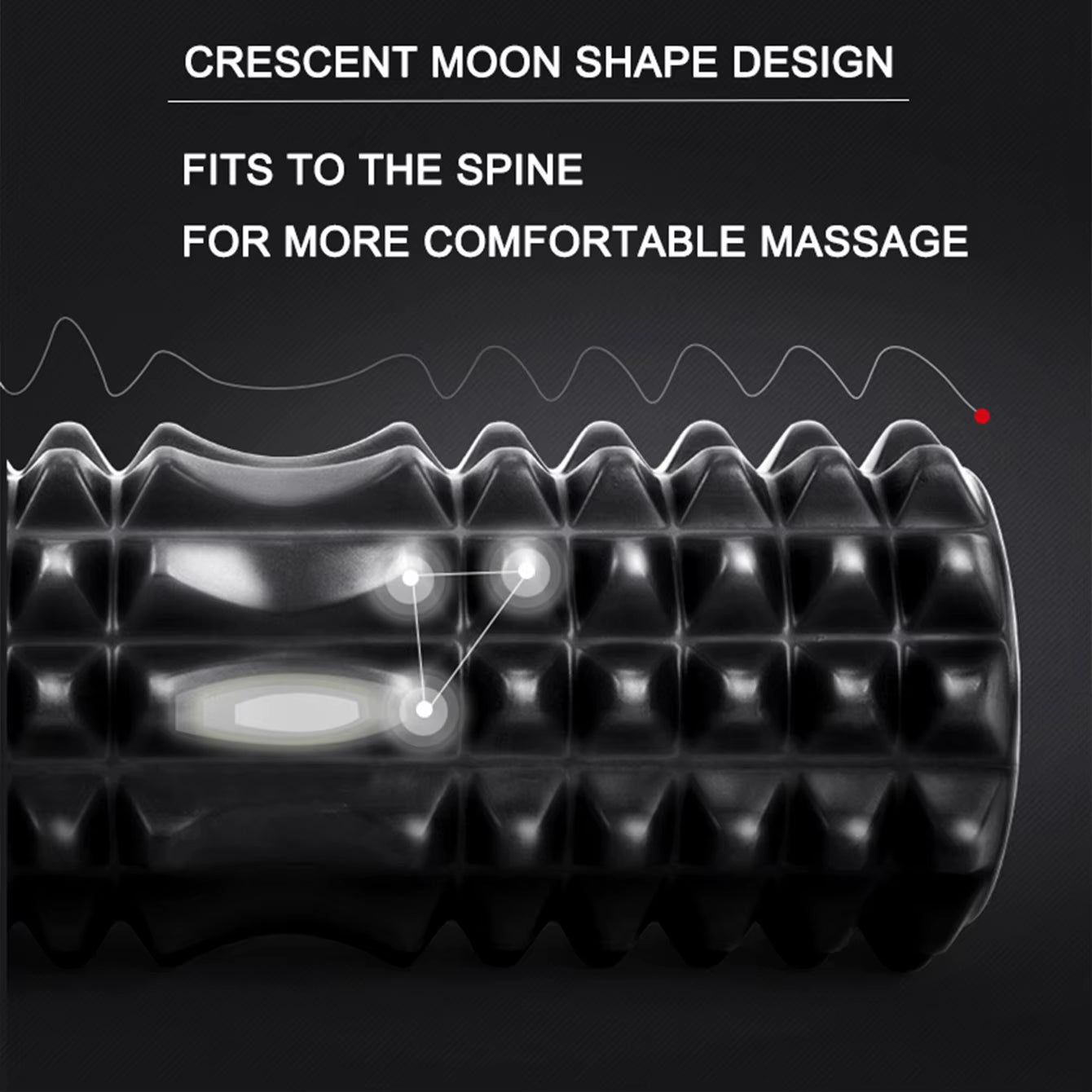 Crescent Solid Foam Axis 45*13Cm Yoga Post Ideal for Fitness, Yoga, Pilates and Muscle Relaxation
