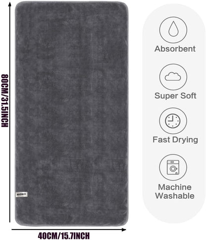 Microfibre Gym Towels Sports Towels 40CMX80CM Fast Drying Absorbent Workout Sweat Fitness Yoga Camping 3Pack Grey