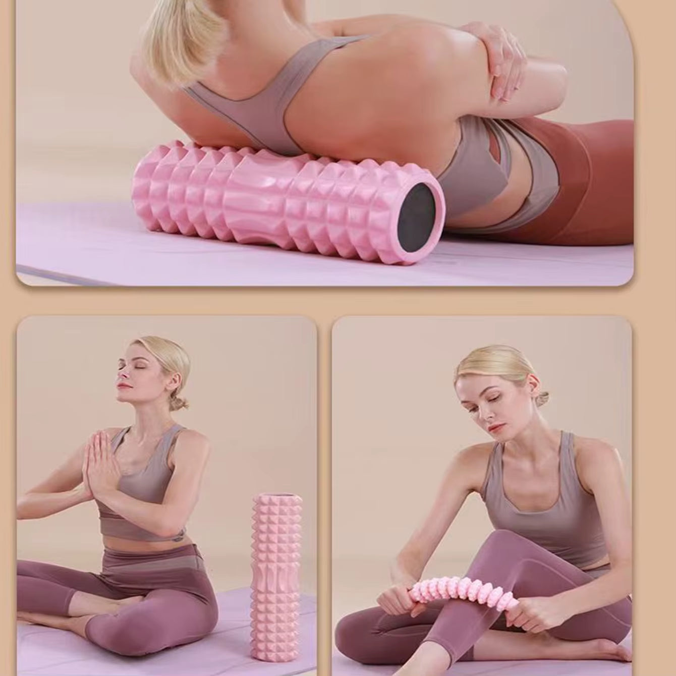 Crescent Solid Foam Axis 45*13Cm Yoga Post Ideal for Fitness, Yoga, Pilates and Muscle Relaxation