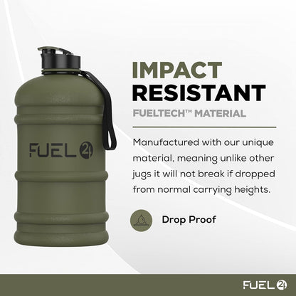 Jug - 2.2 Litre Water Bottle - Extra Strong Flex Material - Drop Proof, Pop or Straw Cap Options - 2.2L Large Gym Sports Bottle, BPA FREE