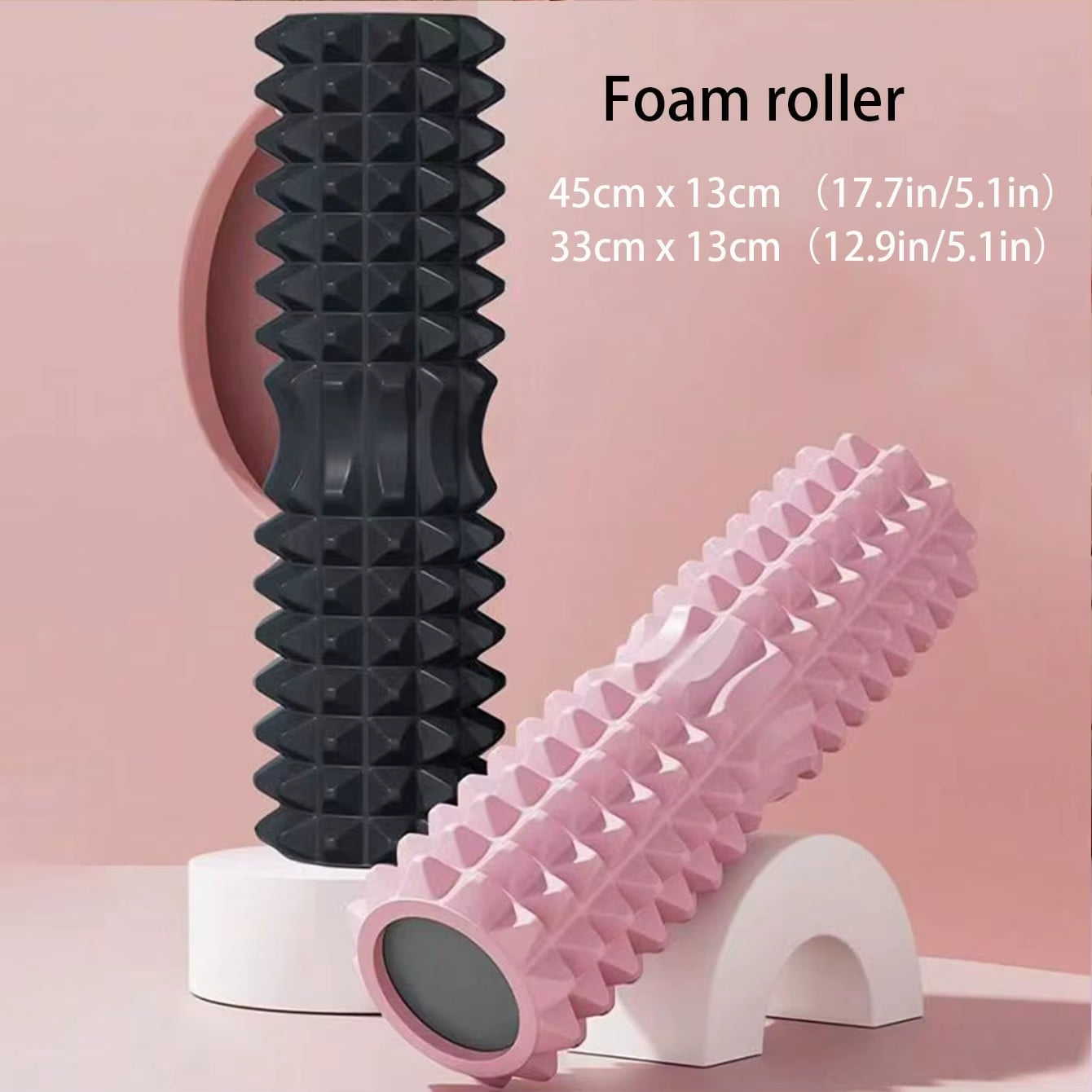Crescent Solid Foam Axis 45*13Cm Yoga Post Ideal for Fitness, Yoga, Pilates and Muscle Relaxation