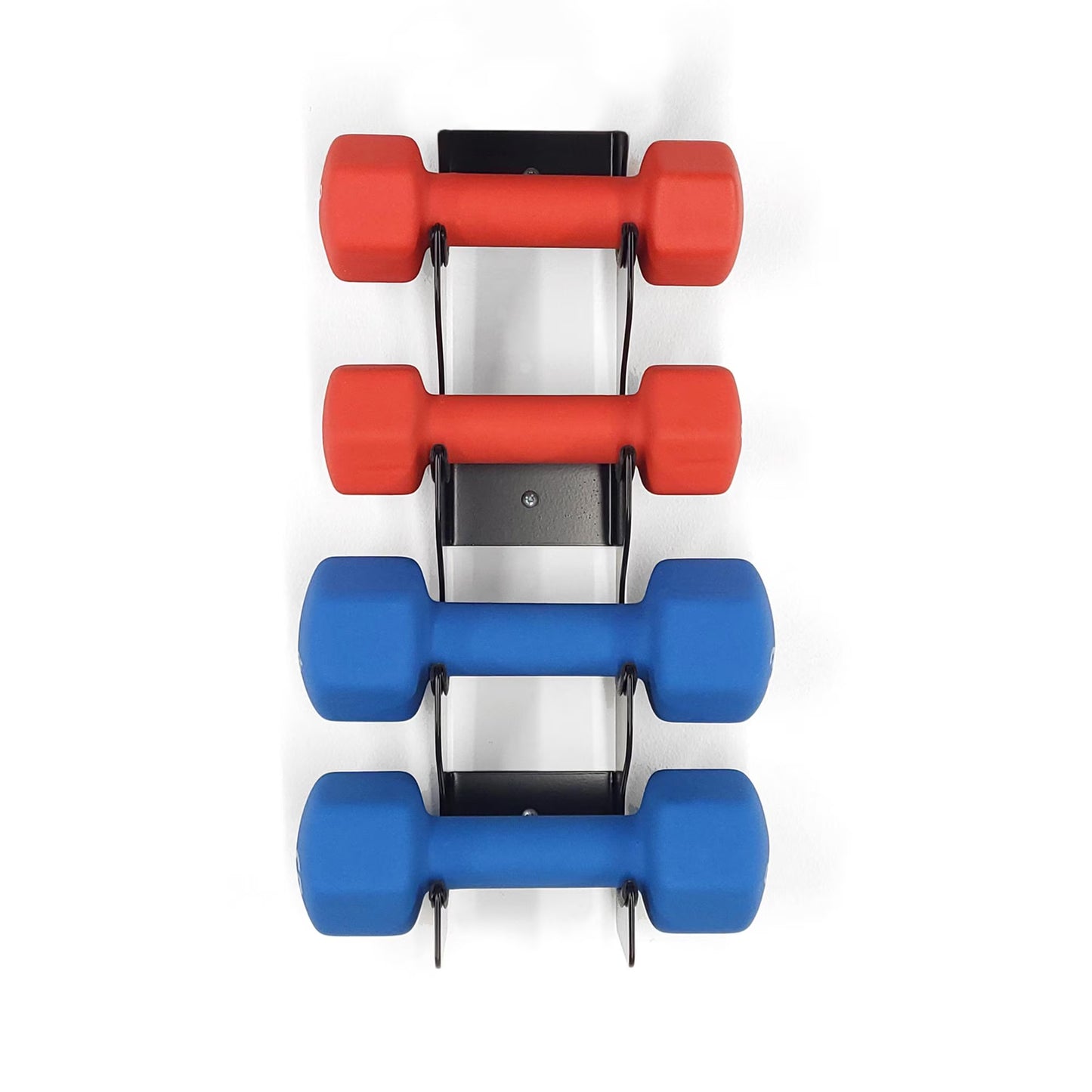 Wall-Mounted Small Dumbbell Rack - Compact Hand Weight Storage for Light Weights (Up to 4" / 10Cm Diameter) Home Gym Space-Saving Organizer