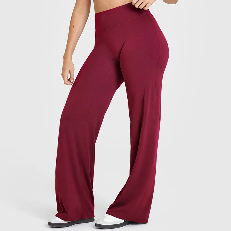 Straight Leg Pants Ultra Soft Butter Fabric Women Mid-Waist Yoga Pants Naked Feel Sports Leggings Pilates Running Sport Trousers