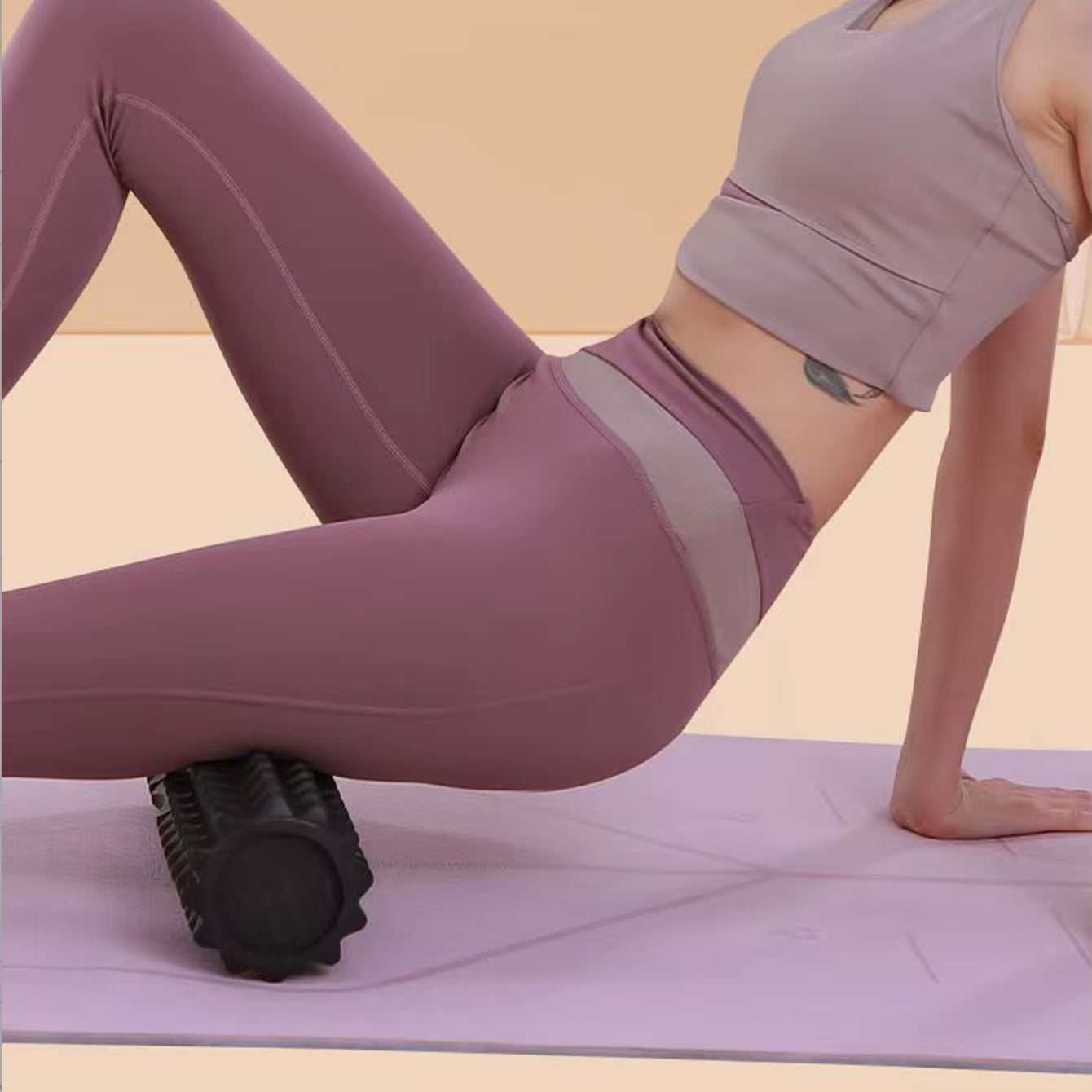 Crescent Solid Foam Axis 45*13Cm Yoga Post Ideal for Fitness, Yoga, Pilates and Muscle Relaxation
