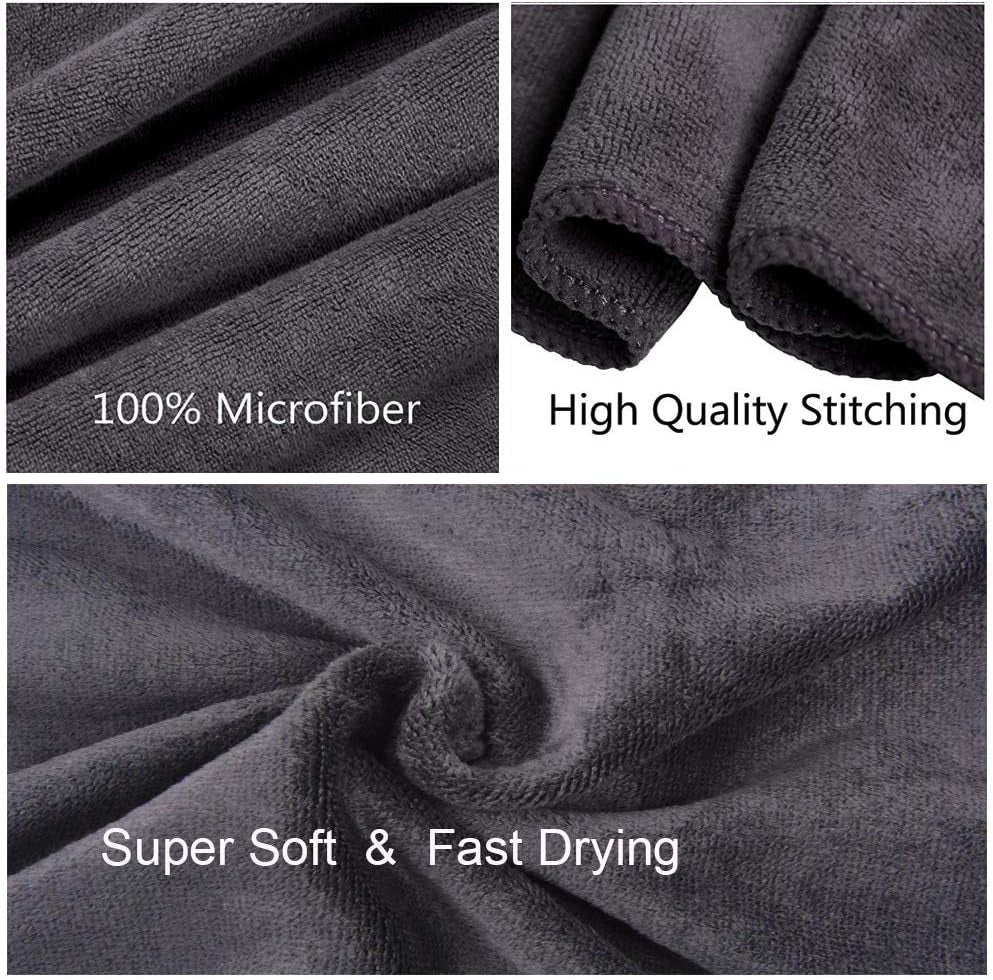 Microfibre Gym Towels Sports Towels 40CMX80CM Fast Drying Absorbent Workout Sweat Fitness Yoga Camping 3Pack Grey