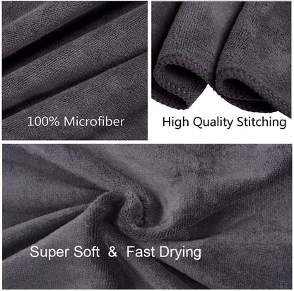 Microfibre Gym Towels Sports Towels 40CMX80CM Fast Drying Absorbent Workout Sweat Fitness Yoga Camping 3Pack Grey