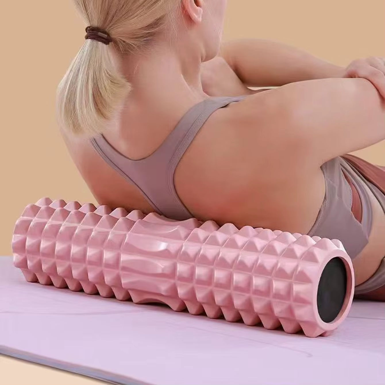 Crescent Solid Foam Axis 45*13Cm Yoga Post Ideal for Fitness, Yoga, Pilates and Muscle Relaxation