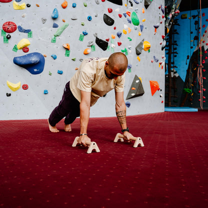 Hardwood Parallettes; Push-Up Handles, 3 Cm Beech Push-Up Bars for Calisthenics & L-Sits